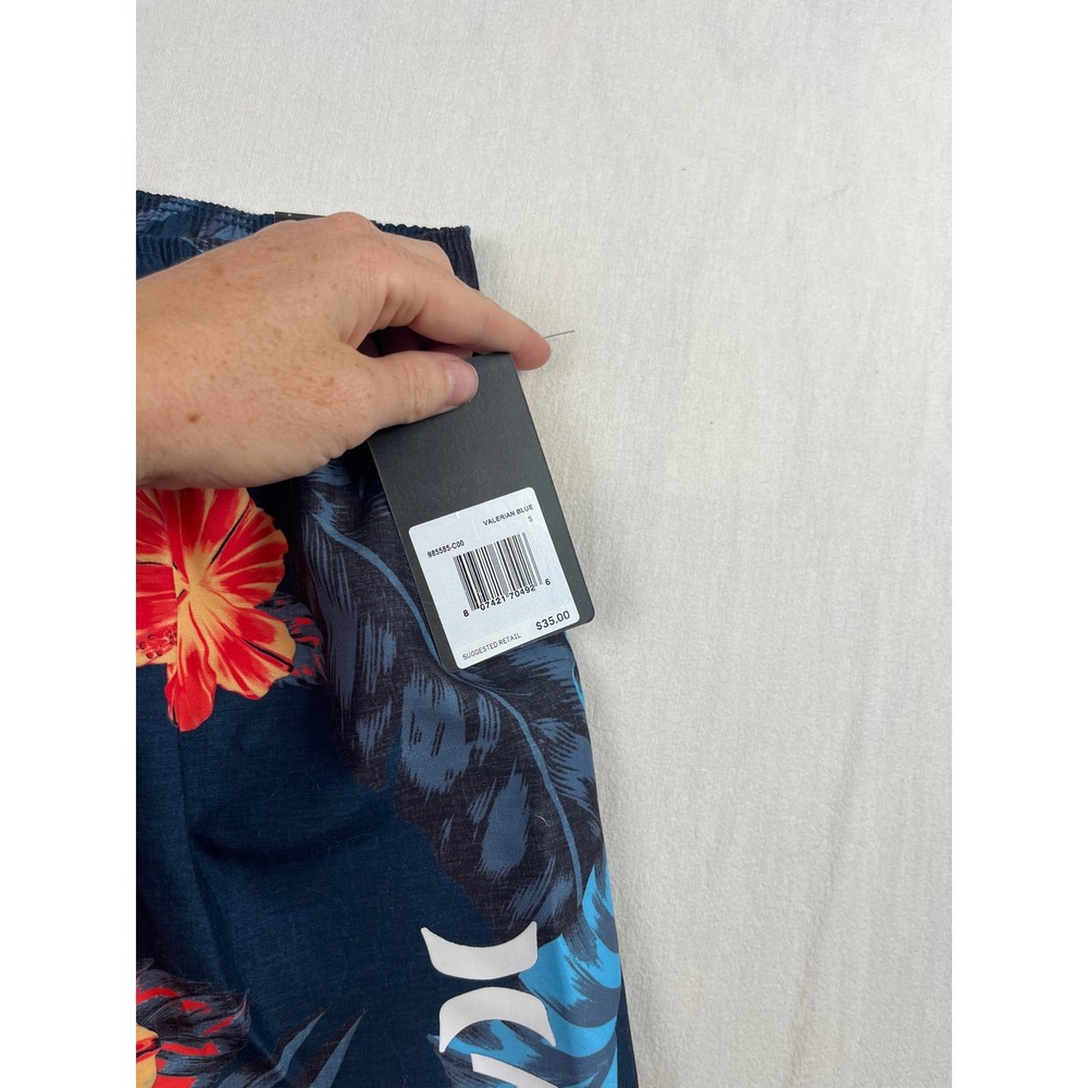 Hurley Boys Valerian Blue Tropical Hibiscus Swim Trunks Board Shorts Size S 8 - Picture 3 of 4